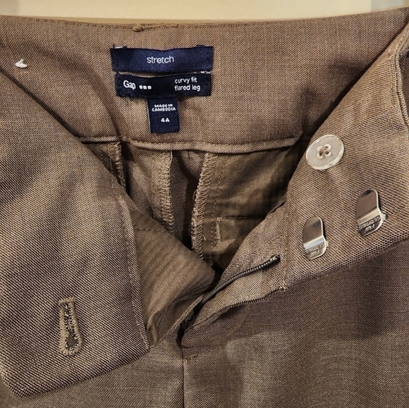 GAP Stretch Curvy Fit Flared Leg Brown Slacks Trousers Pants Size 4A - Picture 3 of 9